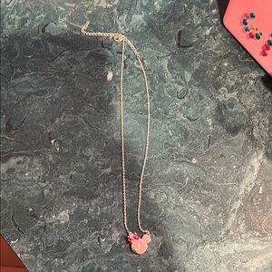 Disney Silver and Red necklace with J